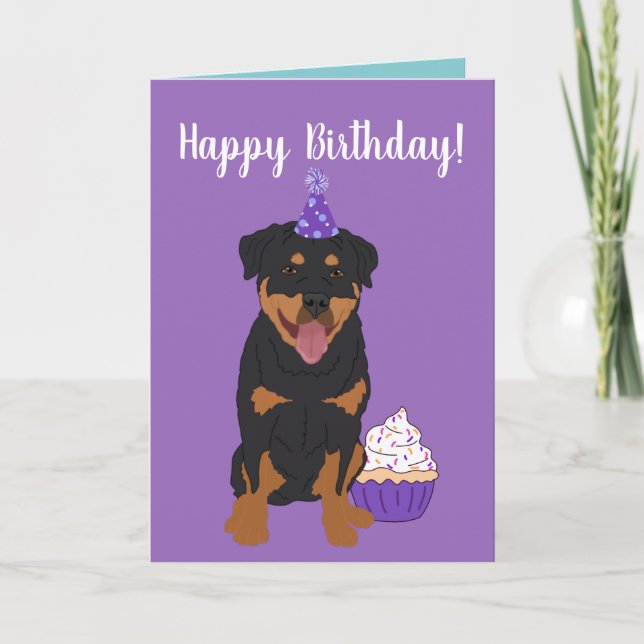 Carte Anniversaire de Rottweiler (Devant)