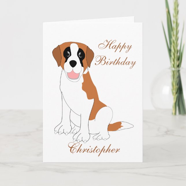 Carte Anniversaire de Saint Bernard Dog (Devant)