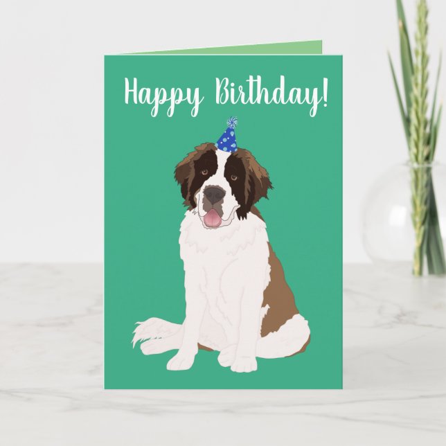 Carte Anniversaire de Saint Bernard personnalisable (Devant)