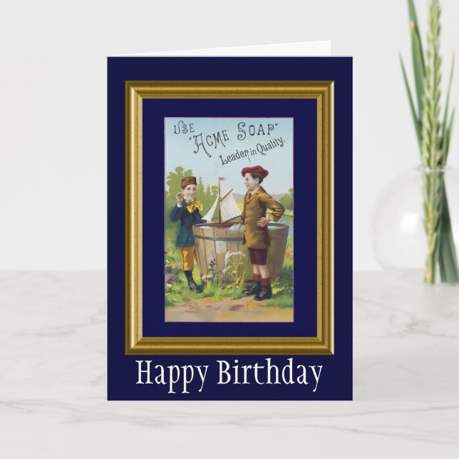 Carte Anniversaire de savon vintage Acme (Devant)