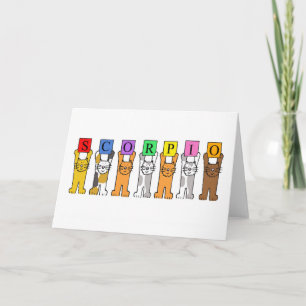 Carte Anniversaire de Scorpion, chats mignons de bande