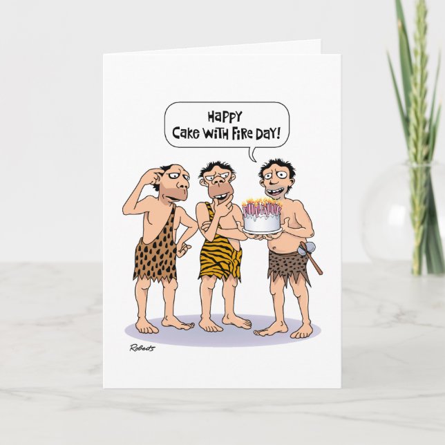 Carte Anniversaire de Snarky "Fire with Cake" (Devant)