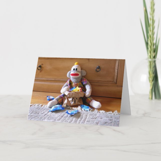 Carte Anniversaire de SockMonkey (Devant)