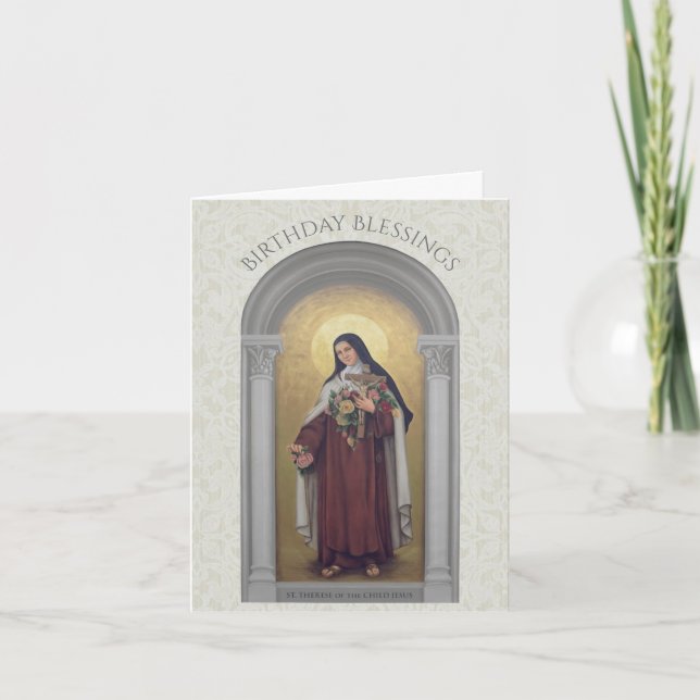 Carte Anniversaire de Ste Thérèse de l'Enfant Jésus (Devant)
