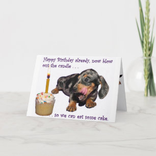 Carte Anniversaire de teckel