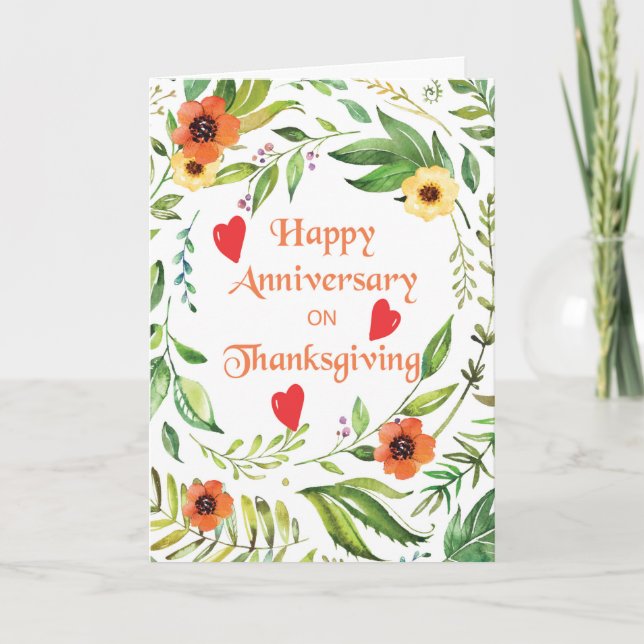 Carte Anniversaire de Thanksgiving Wreath (Devant)