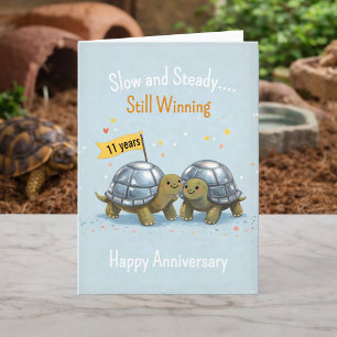 Carte Anniversaire de tortue Tortue 11 ans de mariage