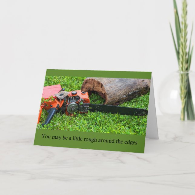 Carte Anniversaire de tronçonneuse (Devant)