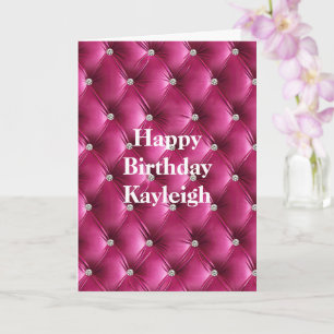 Carte Anniversaire de velours rose chaud