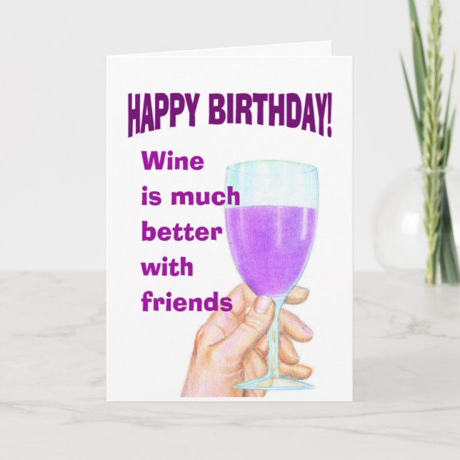 Carte anniversaire de vin amusant (Devant)