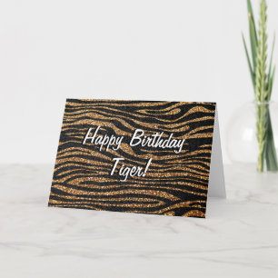Carte Anniversaire de zèbre d'or (faux parties scintilla