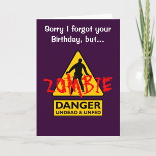 Carte Anniversaire de Zombie Undead et Unfed