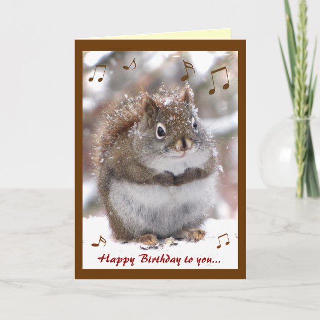 Carte Anniversaire d'écureuil de chant (Devant)