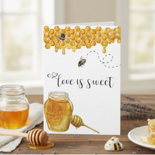Carte Anniversaire des abeilles de miel L'amour est doux