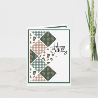 Carte Anniversaire des amateurs de café avec plaid