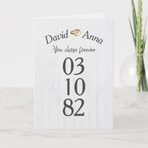 Carte Anniversaire des anneaux de Mariage d'or Félicitat
