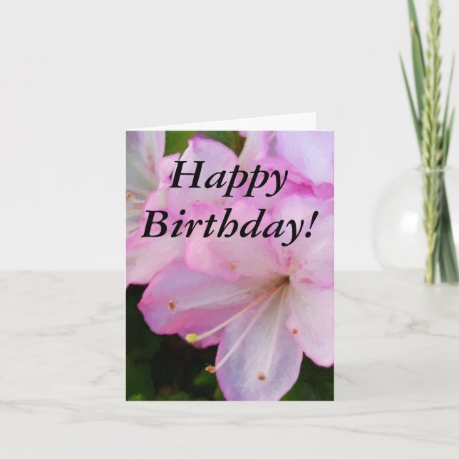 Carte Anniversaire des Azalées roses (Devant)