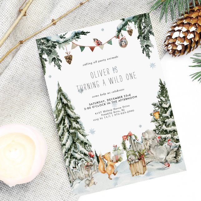 Carte Anniversaire des bois d'hiver enchantés (Créateur téléchargé)