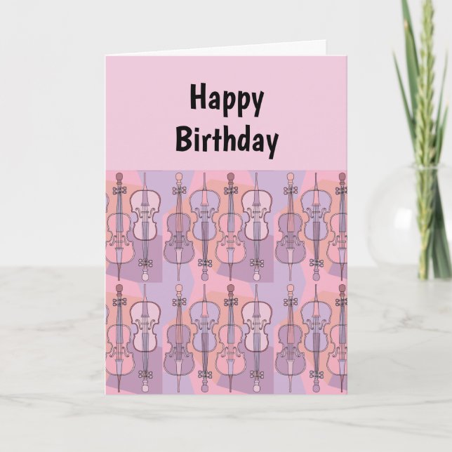 Carte Anniversaire des Cellos colorés (Devant)