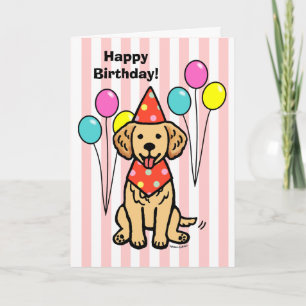 Carte Anniversaire des chiots Golden Retriever