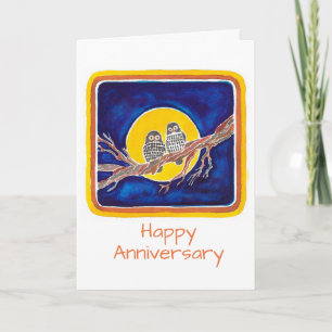 Carte Anniversaire des Chouettes