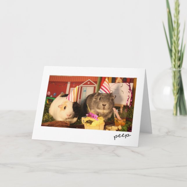 Carte Anniversaire des Cochons de Guinée (Devant)