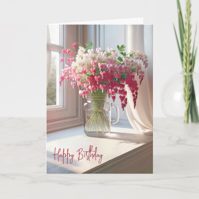 Carte Anniversaire Des Coeurs Saignants À Mason Jar (Devant)