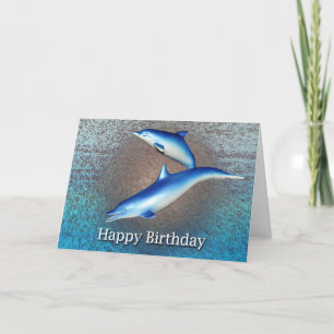 Carte Anniversaire des dauphins bleus