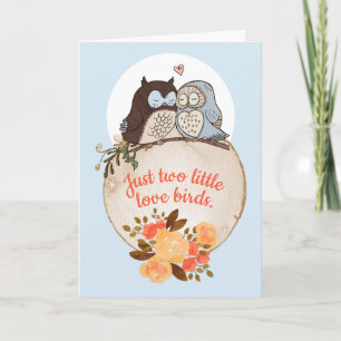 Carte Anniversaire des Deux Petits Chouettes Inséparable