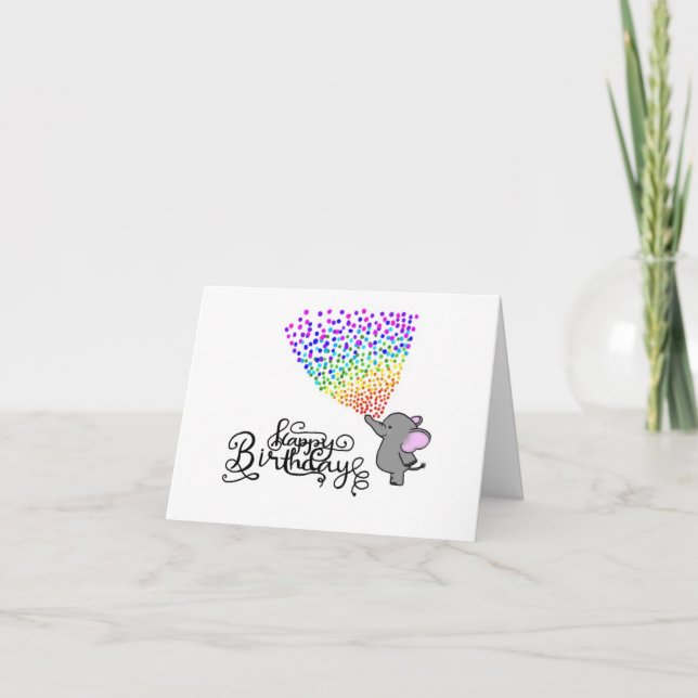 Carte Anniversaire des éléphants (Devant)