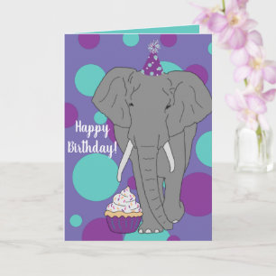 Carte Anniversaire des éléphants personnalisables