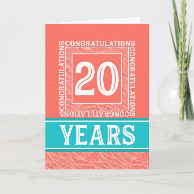 Carte Anniversaire des employés 20 ans - Décoratif (Devant)