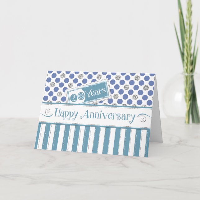 Carte Anniversaire des employés 20 ans Jade Blue (Devant)