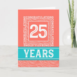 Carte Anniversaire des employés 25 ans - Décoratif