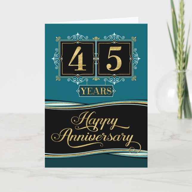 Carte Anniversaire des employés 45 années de jade formel (Devant)