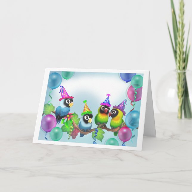 Carte Anniversaire des Lovebirds (Devant)