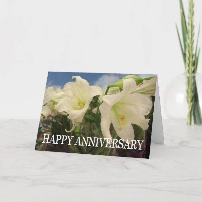 Carte Anniversaire des Lys blancs (Devant)