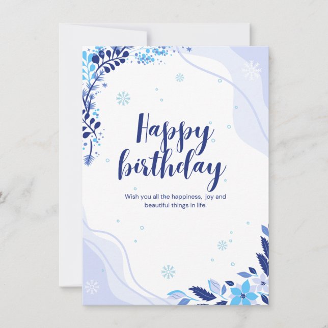 Carte "Anniversaire des merveilles hivernales" (Devant)