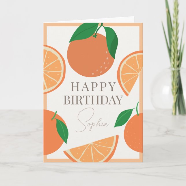 Carte Anniversaire des Oranges Modernes (Devant)