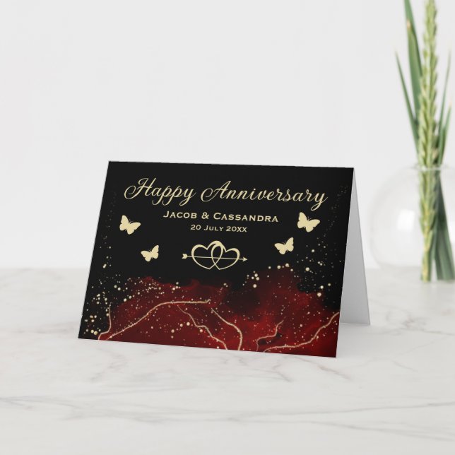 Carte Anniversaire des papillons de Parties scintillant  (Devant)
