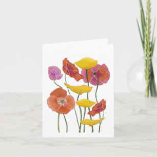 Carte Anniversaire des pavots
