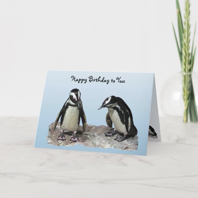 Carte Anniversaire des pingouins (Devant)