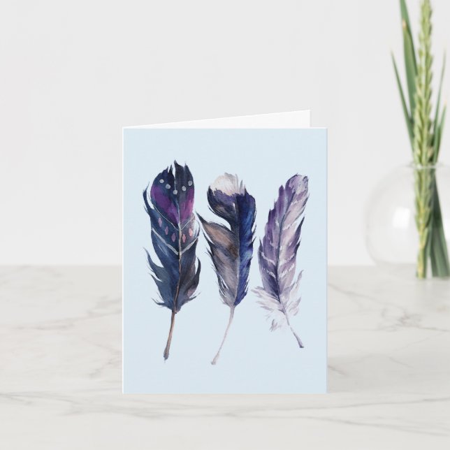 Carte Anniversaire des plumes (Devant)