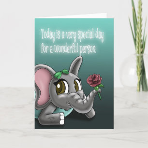 Carte Anniversaire des Roses éléphants