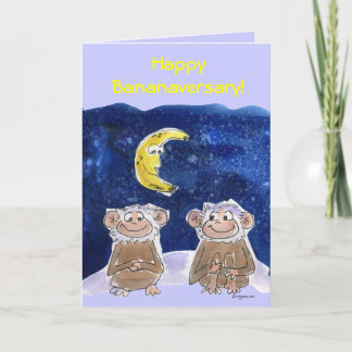 Carte Anniversaire des Singes Cartoon
