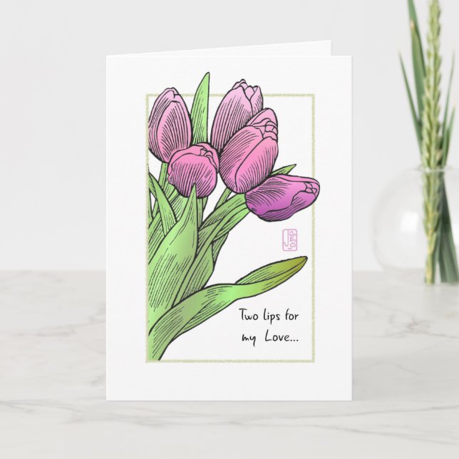Carte Anniversaire des Tulipes (Devant)