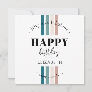 Carte Anniversaire Design minimaliste aux couleurs paste