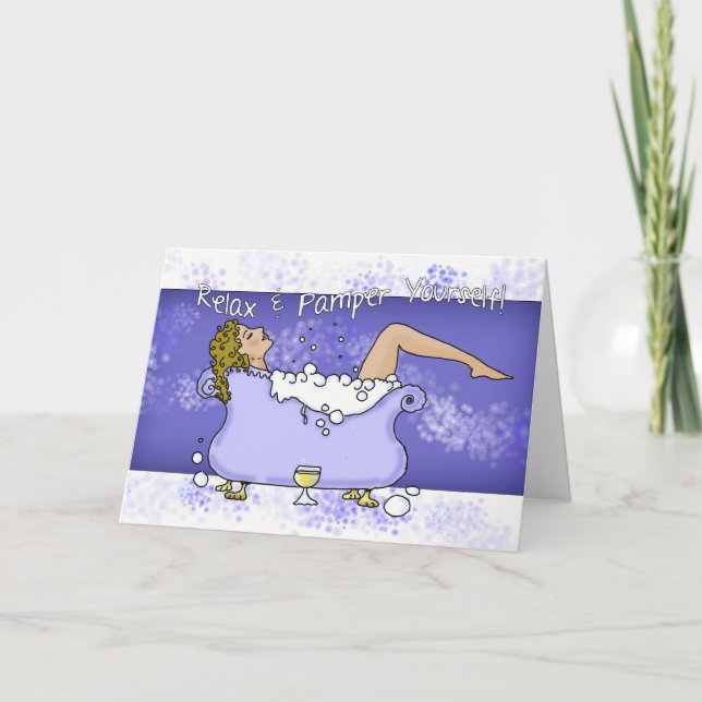 Carte Anniversaire - Détendez-Vous Et Pamper Vous- (Devant)