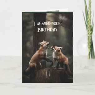 Carte Anniversaire disparu Fun Fox Sake