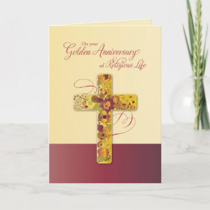 Carte Anniversaire d'or de la vie religieuse pour la Cro
